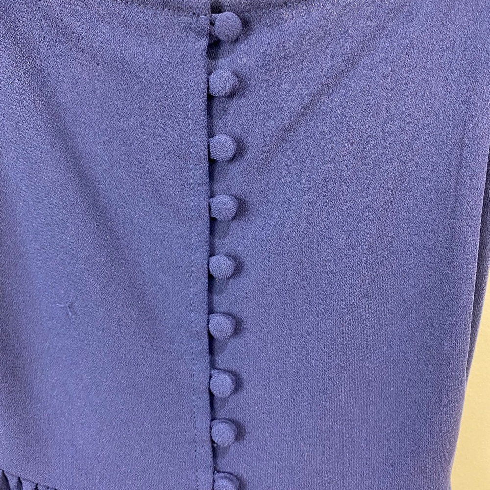 MADEWELL Navy Button Front Smocked Cross Back Jumpsuit Size 2 - Picture 9 of 16